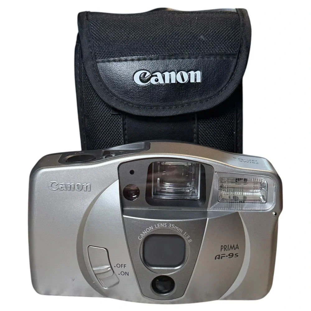 Canon Prima AF-9s 35mm Film Camera Silver Point and Shoot 35mm f3.8 Lens Case - Picture 10 of 10